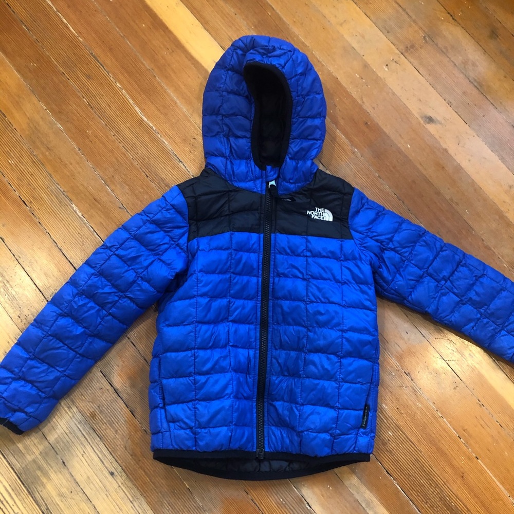 Blue North Face Thermoball down jacket